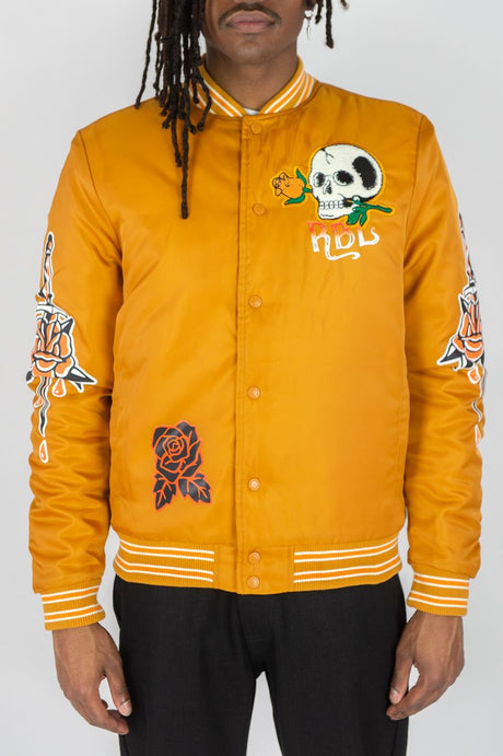 REBEL MINDS NYLON JACKET REBEL ROSES MULTI COLORS