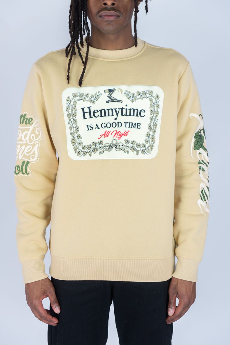 REBEL MINDS FLEECE CREW NECK SWEATER HENNY TIME KHAKI