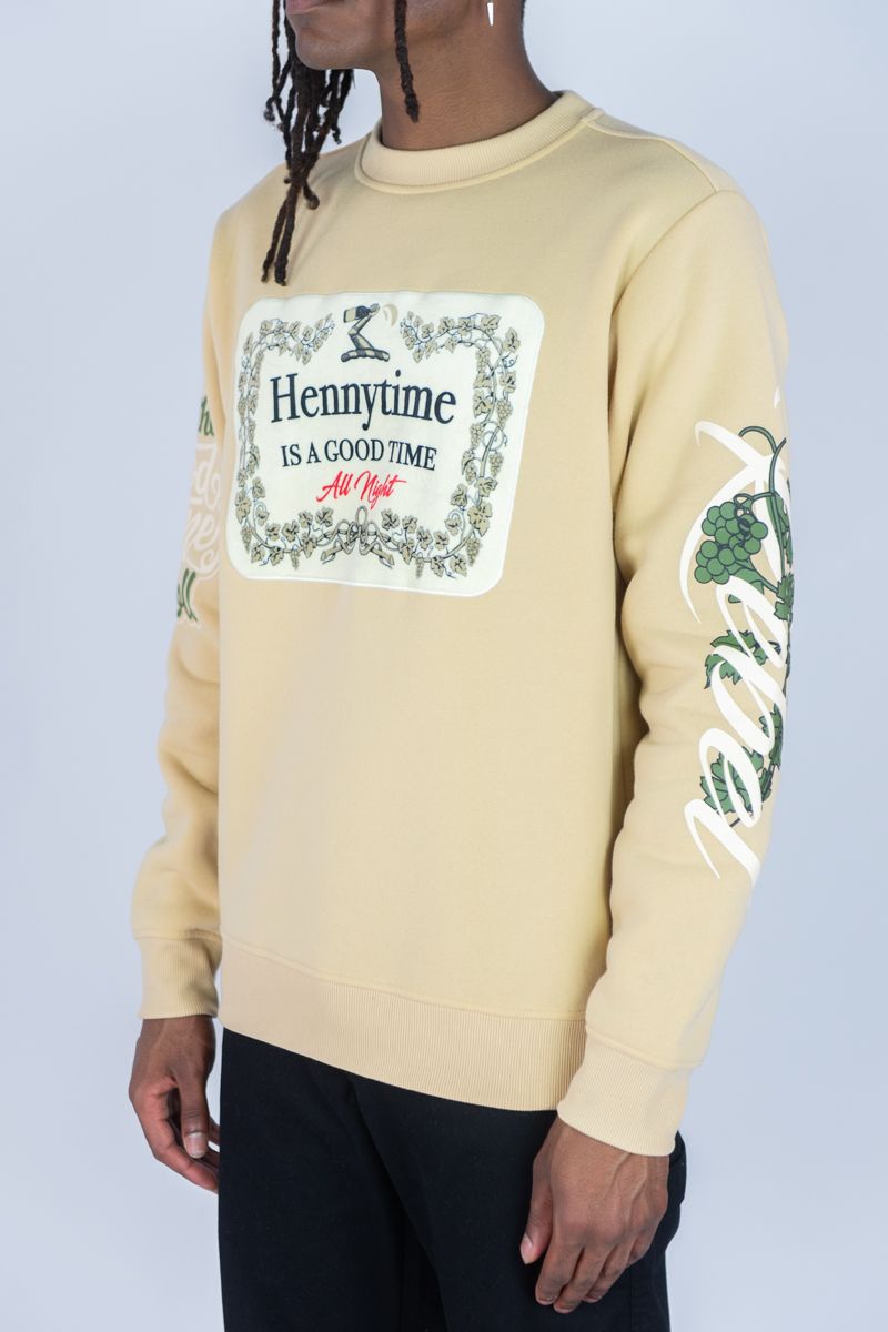 REBEL MINDS FLEECE CREW NECK SWEATER HENNY TIME KHAKI