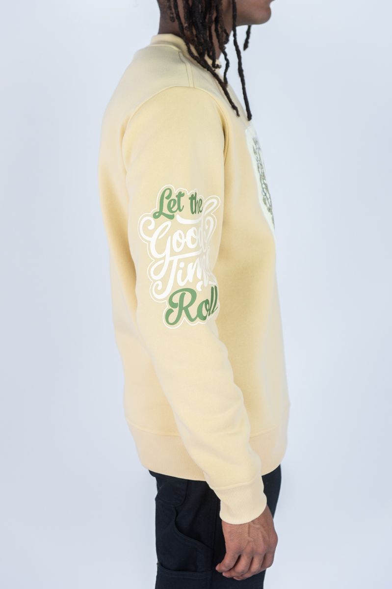 REBEL MINDS FLEECE CREW NECK SWEATER HENNY TIME KHAKI