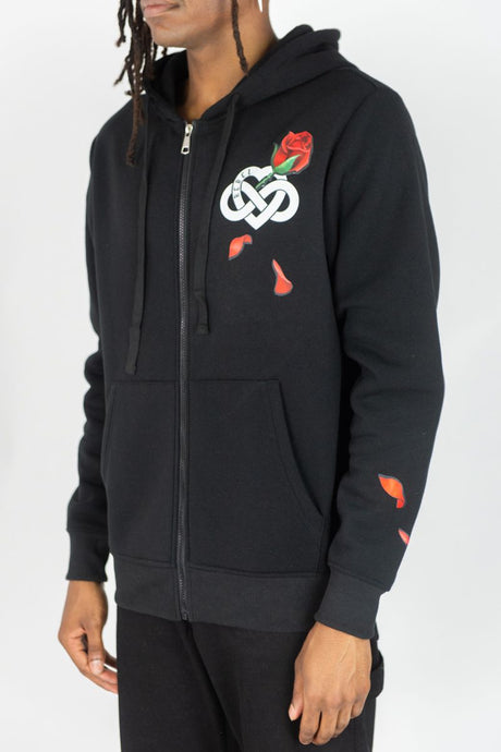 REBEL MINDS FLEECE ZIP UP HOODIE INFINITE AMOUR MULTI COLORS