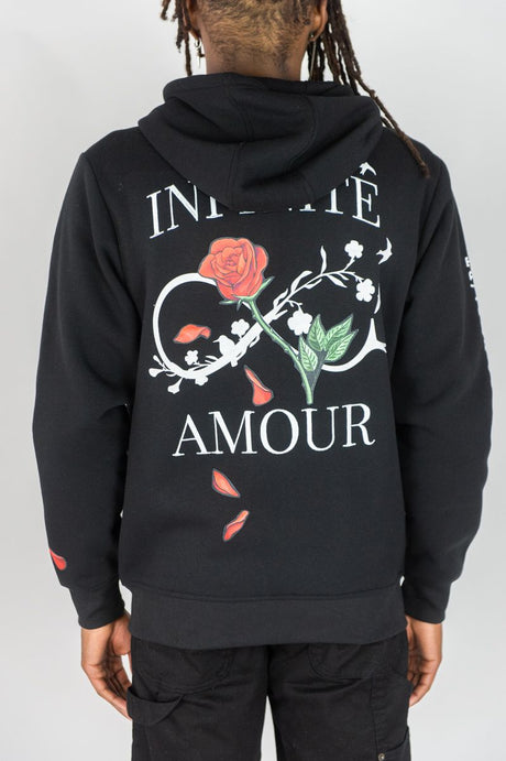 REBEL MINDS FLEECE ZIP UP HOODIE INFINITE AMOUR MULTI COLORS