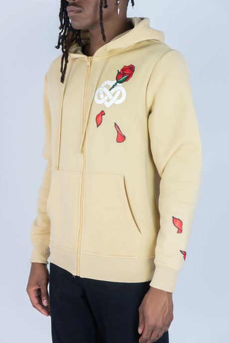 REBEL MINDS FLEECE ZIP UP HOODIE INFINITE AMOUR MULTI COLORS