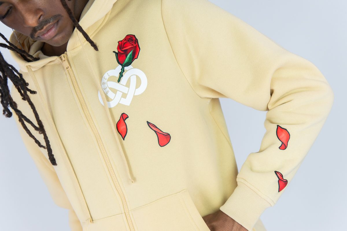 REBEL MINDS FLEECE ZIP UP HOODIE INFINITE AMOUR MULTI COLORS