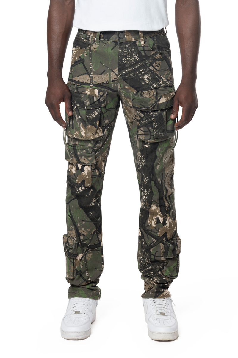 SMOKE RISE SLIM FIT MULTI CARGO POCKET PANT TREE CAMO