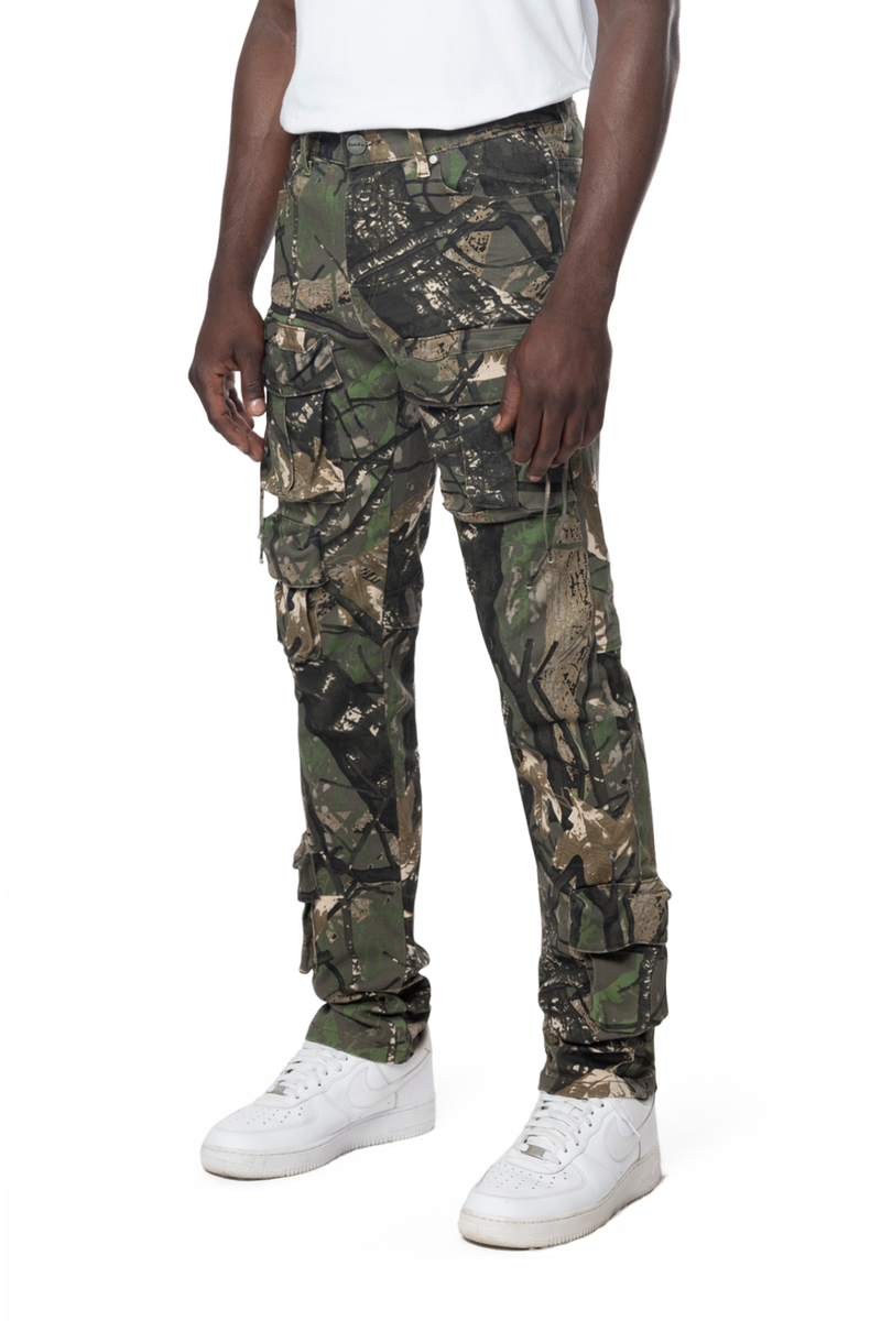 SMOKE RISE SLIM FIT MULTI CARGO POCKET PANT TREE CAMO