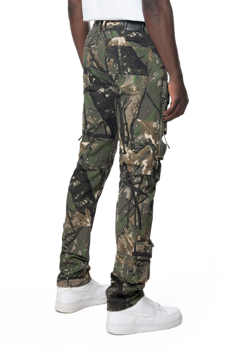SMOKE RISE SLIM FIT MULTI CARGO POCKET PANT TREE CAMO
