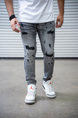 DAMATI TUSCANY PREMIUM STRETCH SKINNY FIT DENIM LIGHT GREY