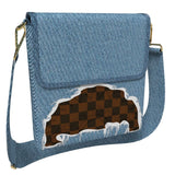 SPRAYGROUND DENIM SHARK MESSENGER SLING