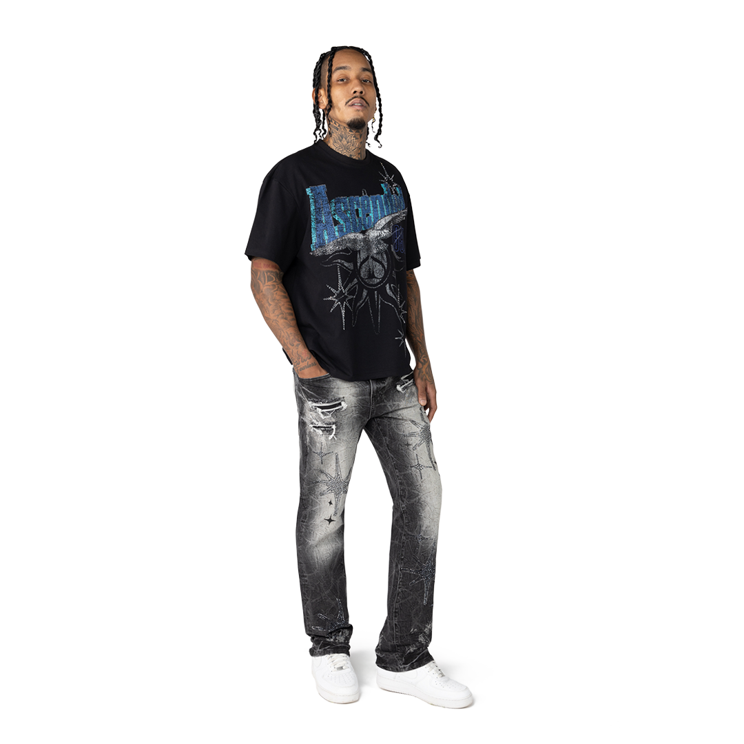 SMOKE RISE WIDE DYSTPOIA CROPPED SHIRT