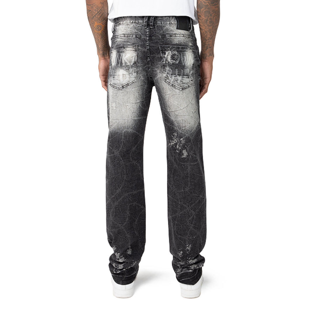 SMOKE RISE LONG STRAIGHT DYSTOPIA JEANS BLACK WASH