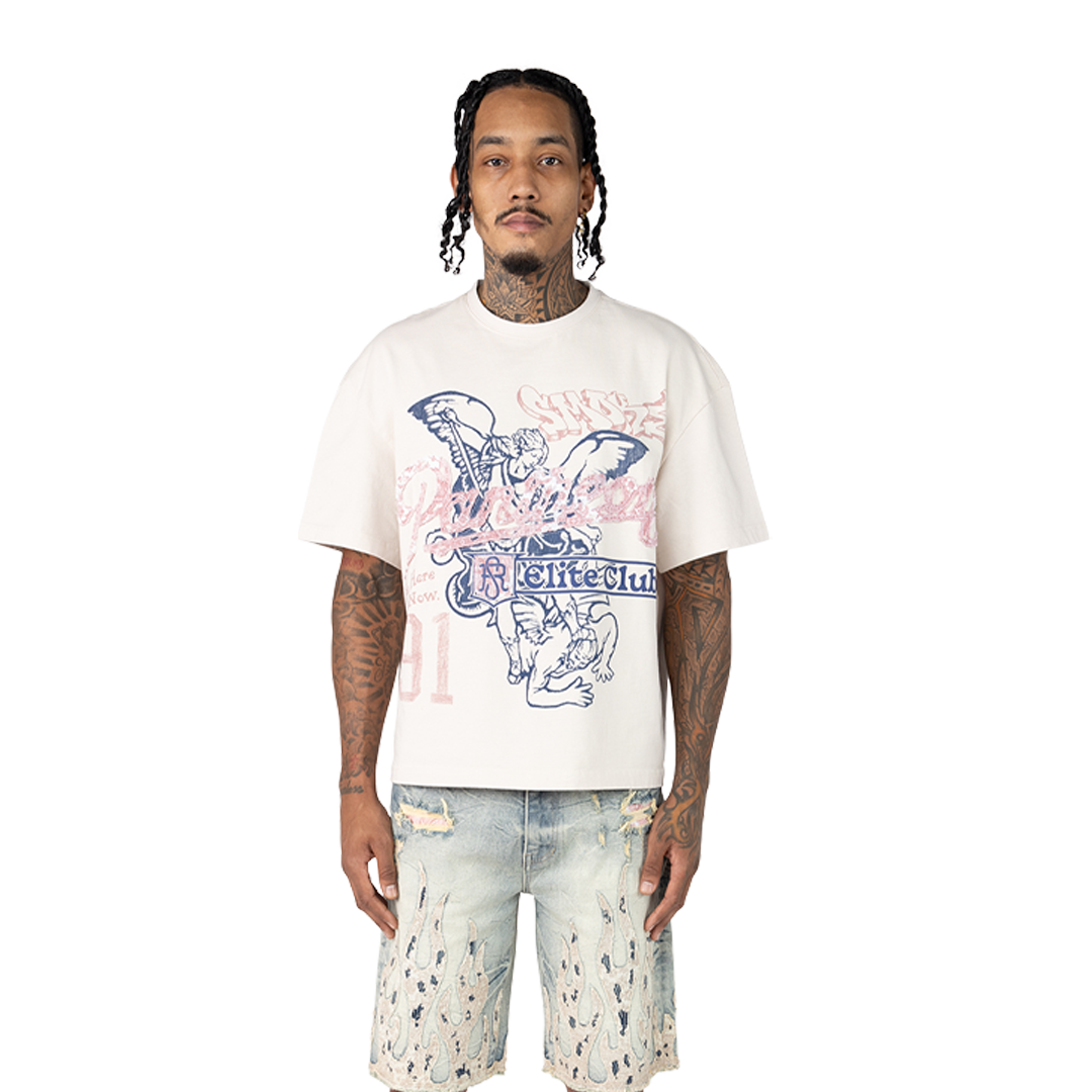 SMOKE RISE ELITE CLUB WIDE CROPPED T-SHIRT MULTI COLOR