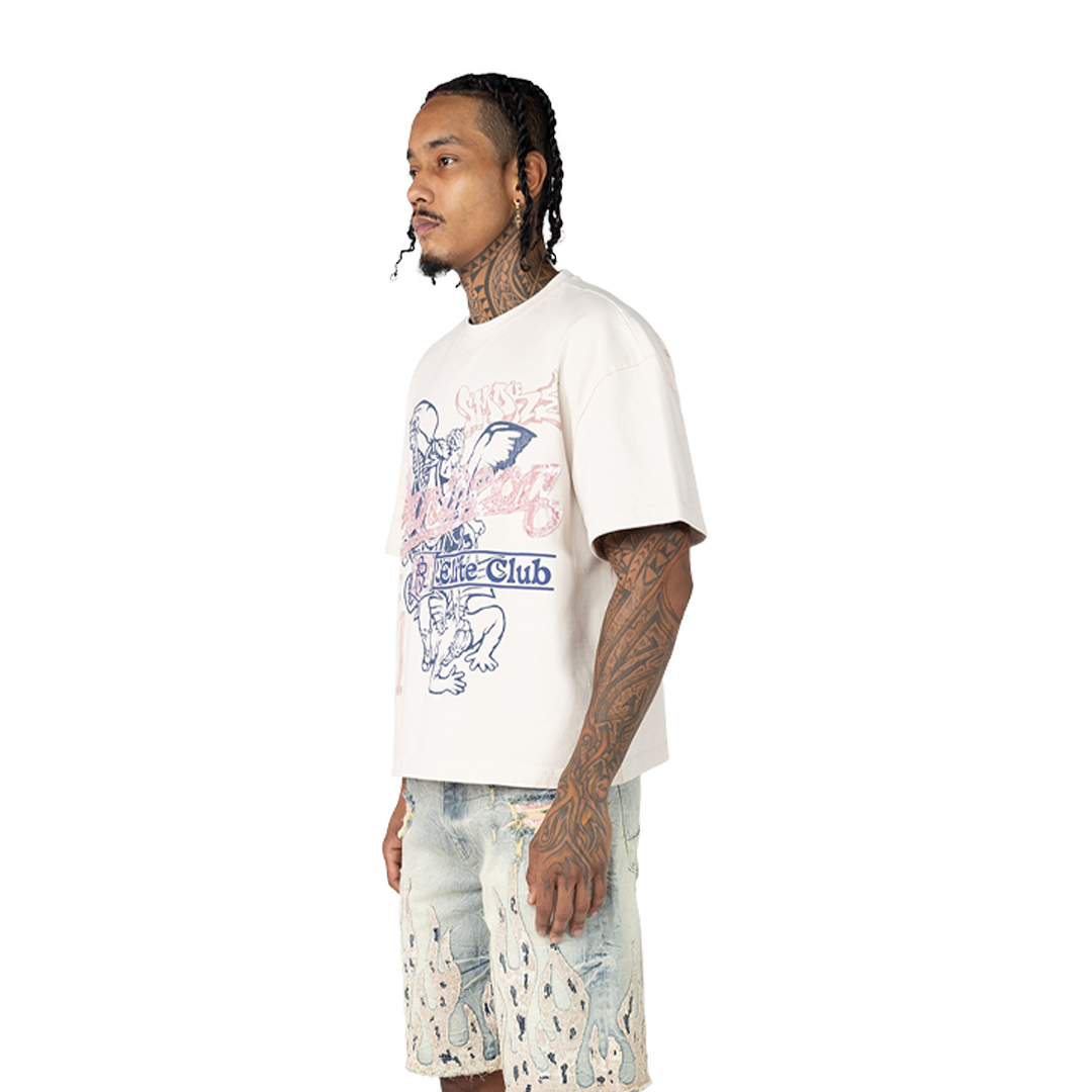 SMOKE RISE ELITE CLUB WIDE CROPPED T-SHIRT MULTI COLOR