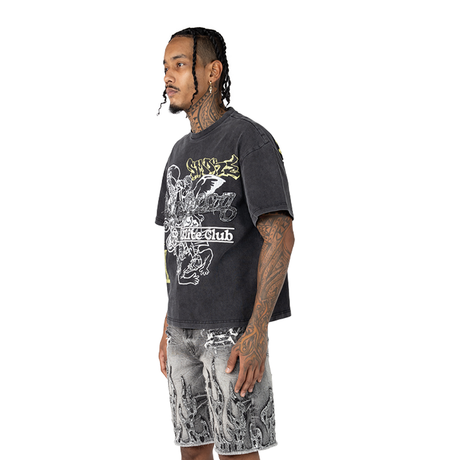 SMOKE RISE ELITE CLUB WIDE CROPPED T-SHIRT MULTI COLOR
