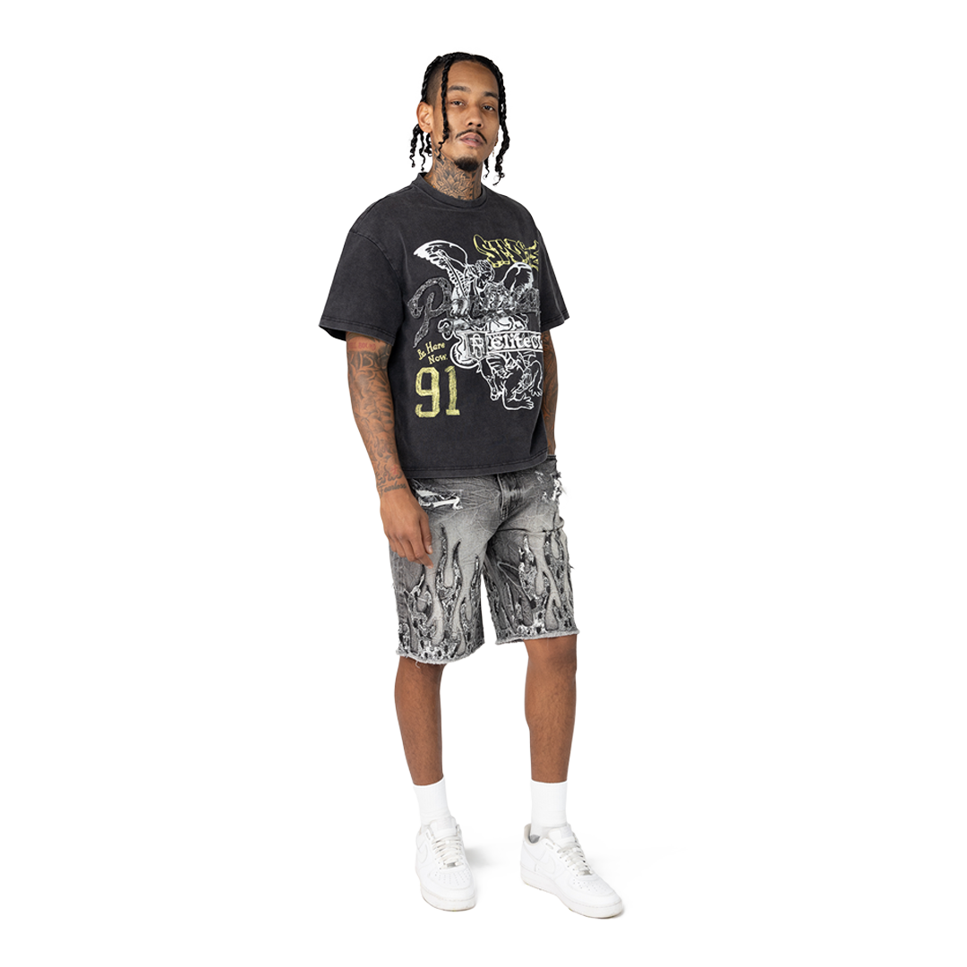 SMOKE RISE ELITE CLUB WIDE CROPPED T-SHIRT MULTI COLOR