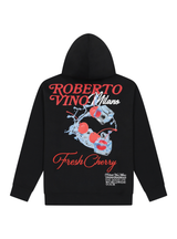 Roberto Vino Milano Fresh Cherry Zip Up Hoodie Black