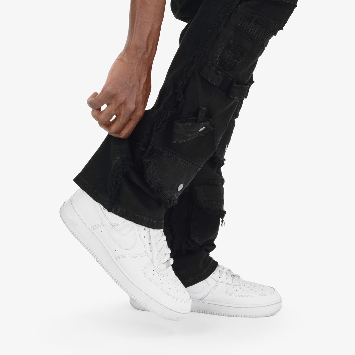 COPPER RIVET CARGO STACKED JEANS MULTI COLORS