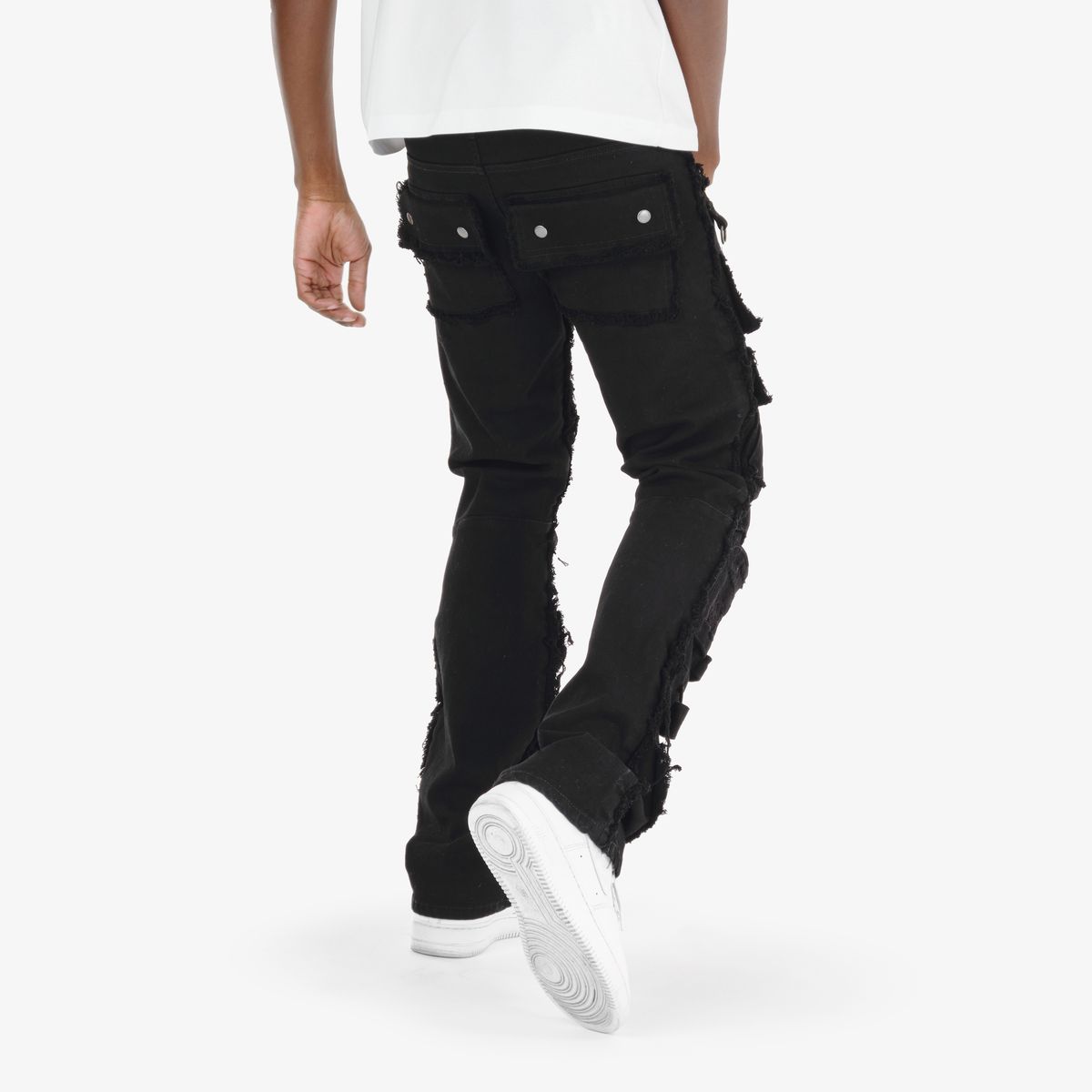 COPPER RIVET CARGO STACKED JEANS MULTI COLORS