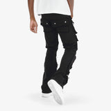 COPPER RIVET CARGO STACKED JEANS MULTI COLORS