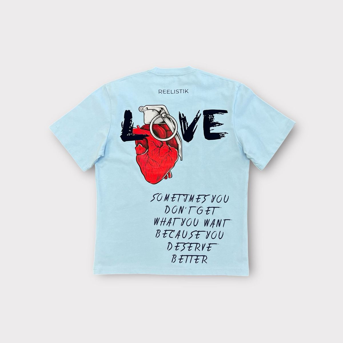 REELISTIK GRENADE LOVE HEAVY WEIGHT T-SHIRT BLUE