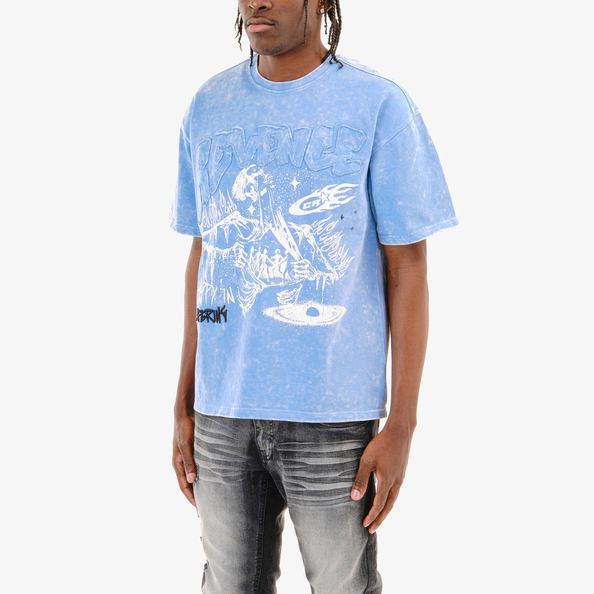 COPPER RIVET ACID WASH REVENGE T-SHIRT MULTI COLORS