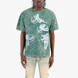 COPPER RIVET ACID WASH CUPID T-SHIRT MULTI COLORS