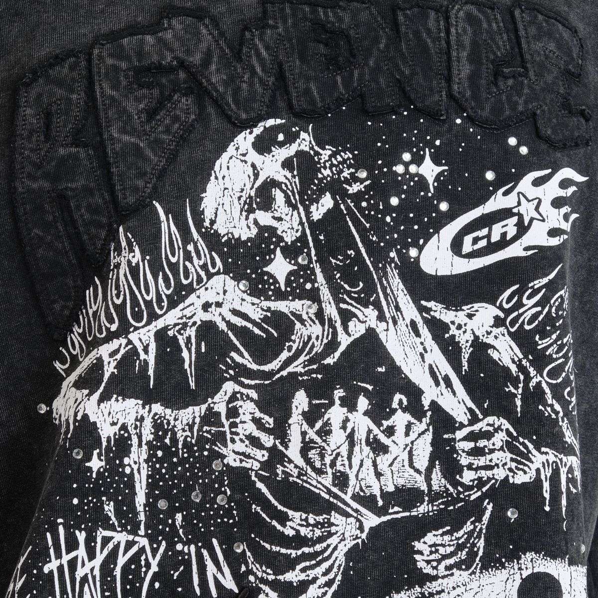 COPPER RIVET ACID WASH REVENGE T-SHIRT MULTI COLORS