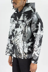 Rebel Minds Cross Angel Rhinestone Tapestry Hoodie