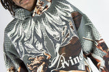 REBEL MINDS RHINESTONE HEAVEN TAPESTRY CHARCOAL HOODIE