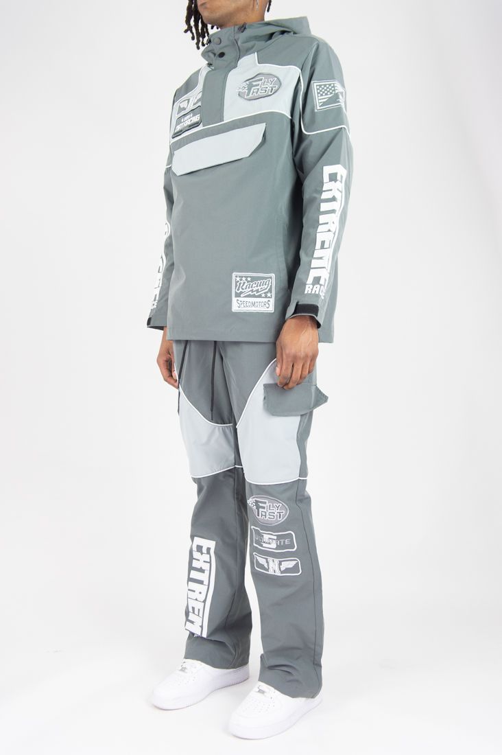 REBEL MINDS RACING ANORAK NYLON STACKED JOGGER MULTI COLORS