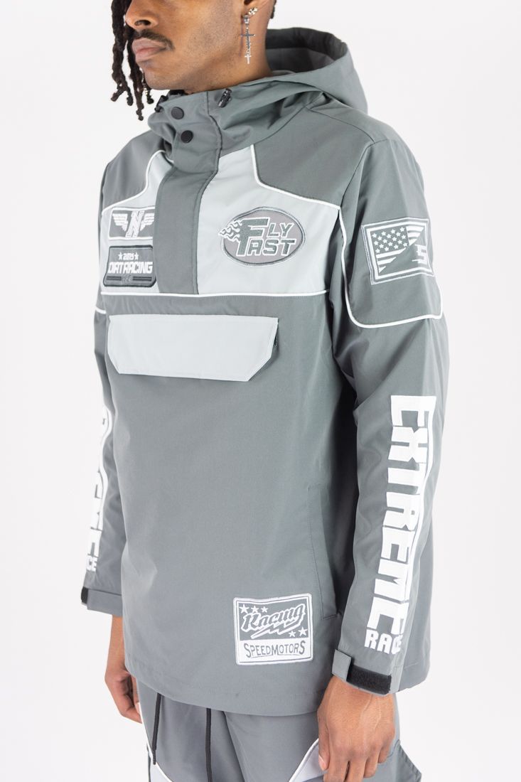 REBEL MINDS RACING ANORAK NYLON HOODIE MULTI COLORS