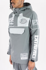 REBEL MINDS RACING ANORAK NYLON HOODIE MULTI COLORS