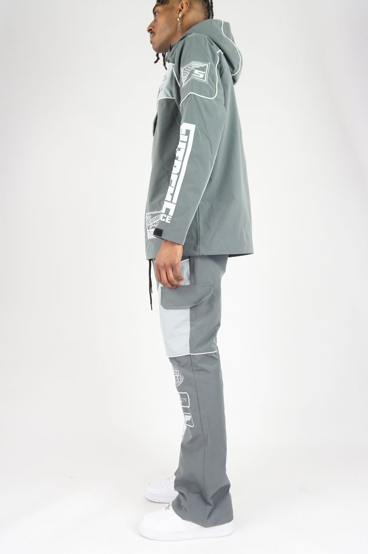 REBEL MINDS RACING ANORAK NYLON HOODIE MULTI COLORS