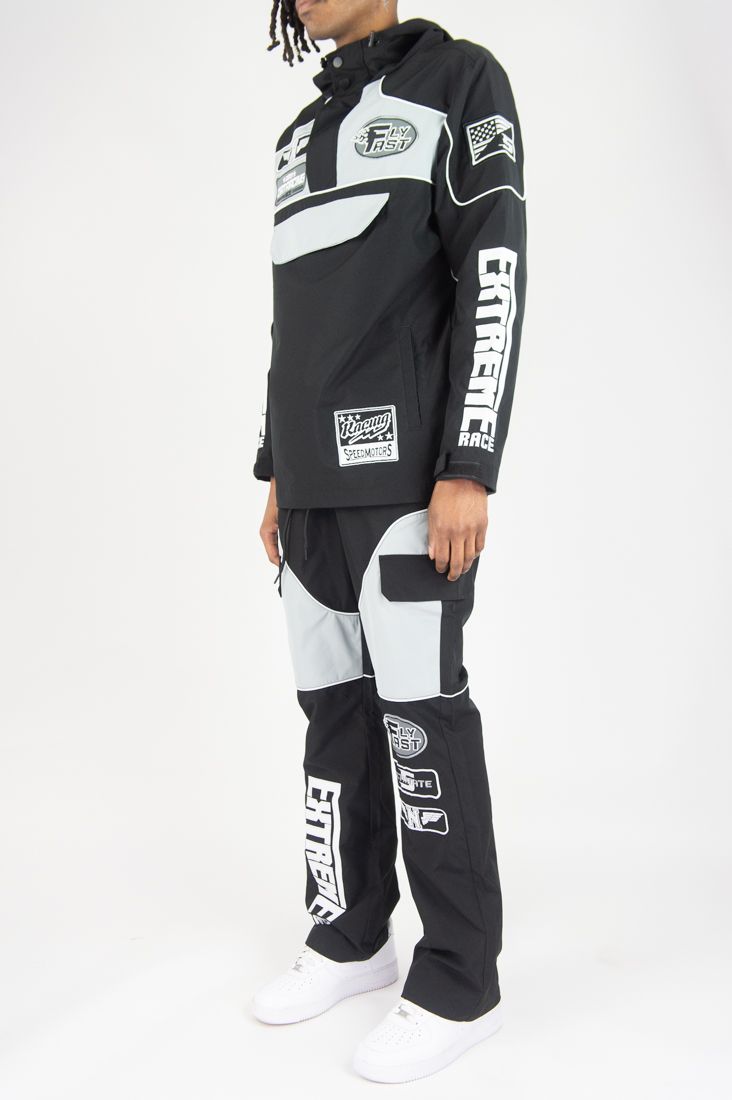 REBEL MINDS RACING ANORAK NYLON STACKED JOGGER MULTI COLORS