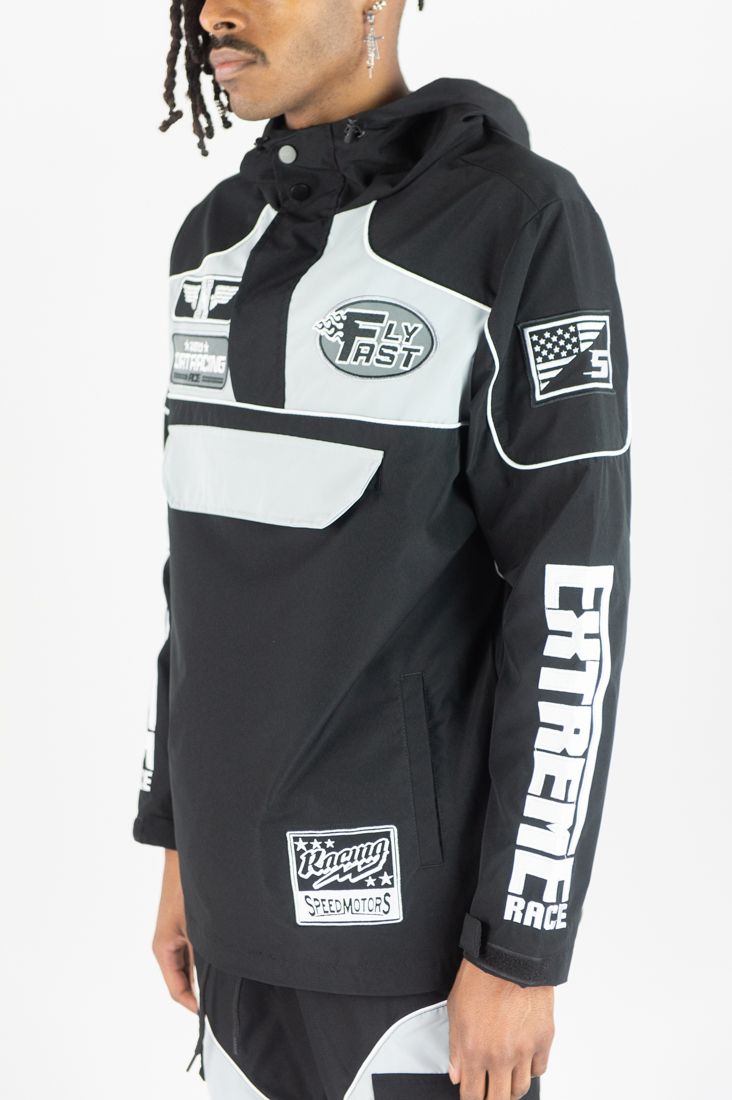REBEL MINDS RACING ANORAK NYLON HOODIE MULTI COLORS