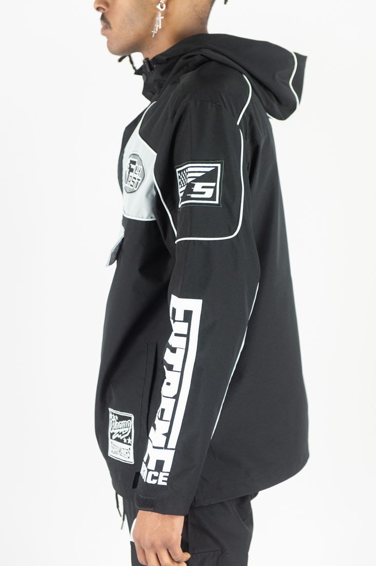 REBEL MINDS RACING ANORAK NYLON HOODIE MULTI COLORS