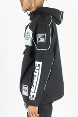 REBEL MINDS RACING ANORAK NYLON HOODIE MULTI COLORS
