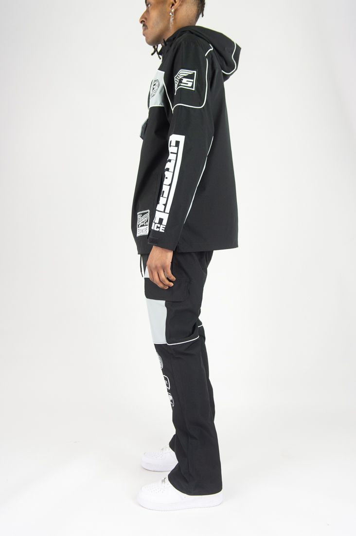 REBEL MINDS RACING ANORAK NYLON STACKED JOGGER MULTI COLORS