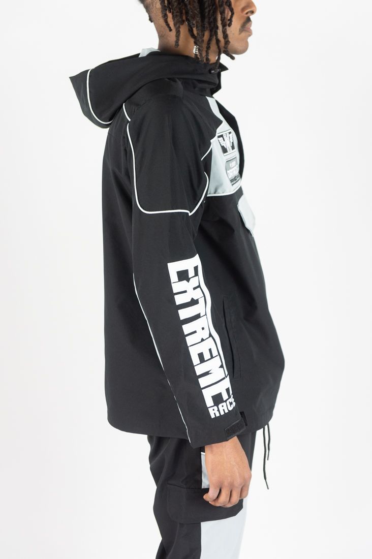 REBEL MINDS RACING ANORAK NYLON HOODIE MULTI COLORS