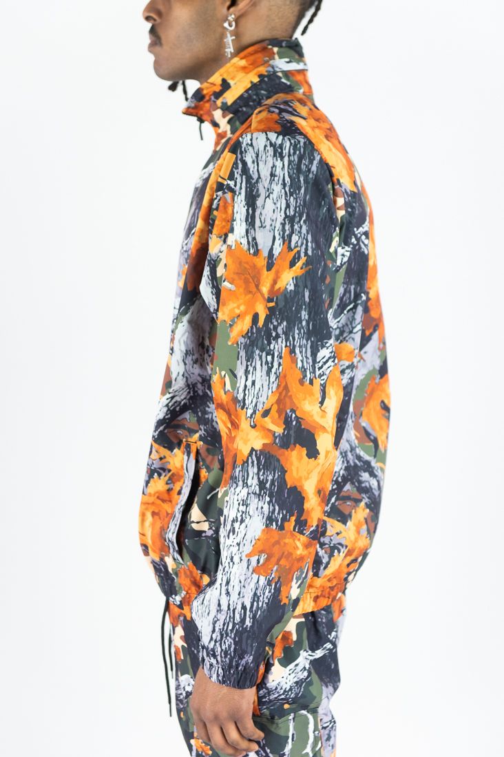 REBEL MINDS CAMO WINDBREAKER NYLON JACKET FOREST