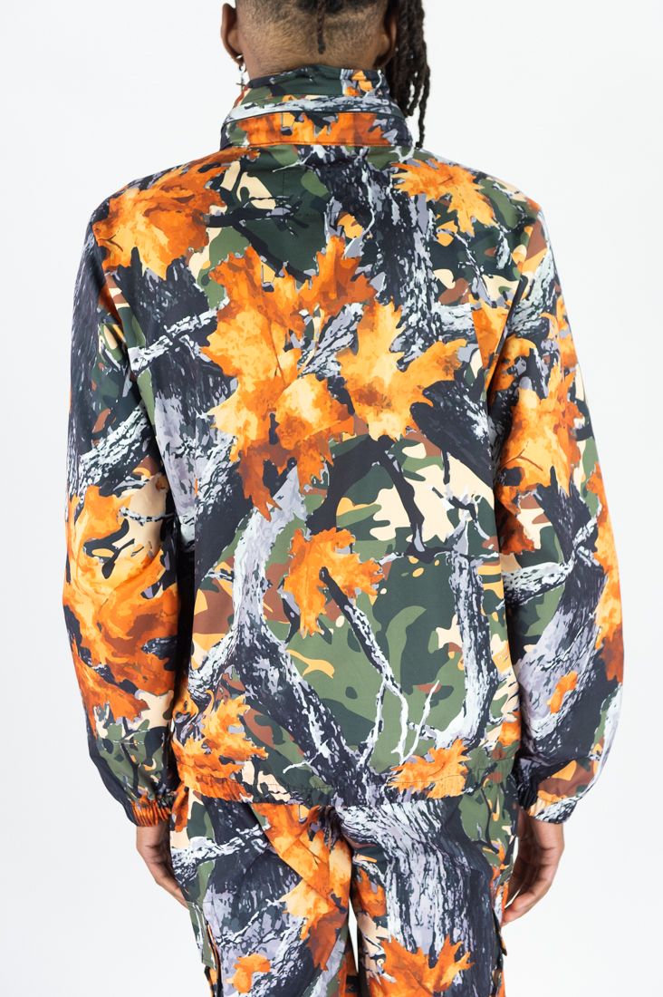 REBEL MINDS CAMO WINDBREAKER NYLON JACKET FOREST