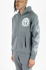 REBEL MINDS CROSS HOODIE DARK GREY