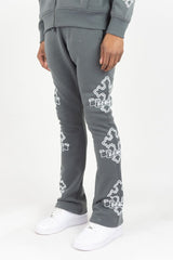 REBEL MINDS CROSS STACKED JOGGER DARK GREY