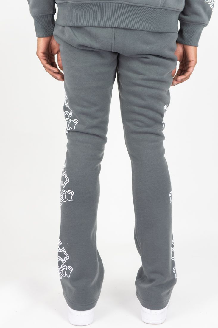 REBEL MINDS CROSS STACKED JOGGER DARK GREY