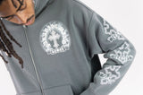 REBEL MINDS CROSS HOODIE DARK GREY