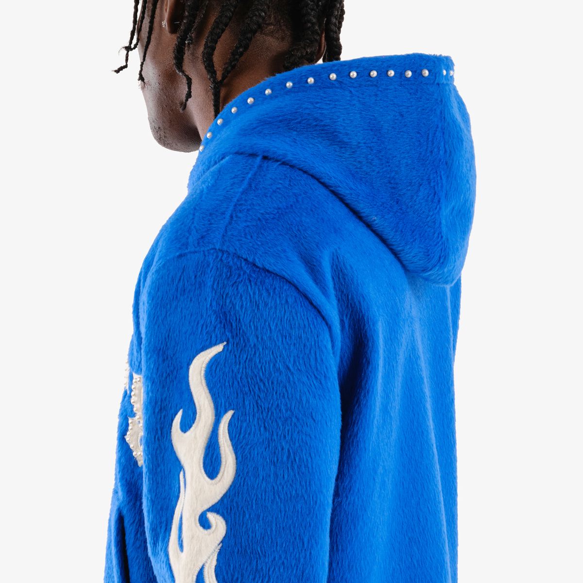 COPPER RIVET MOHAIR SAINTS EMBROIDERY FULL ZIP HOODIE MULTI COLORS