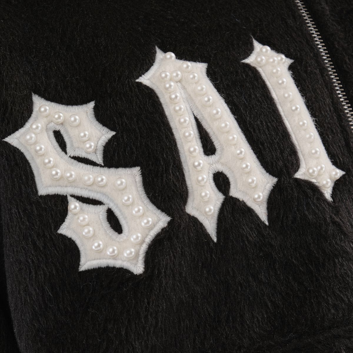 COPPER RIVET MOHAIR SAINTS EMBROIDERY FULL ZIP HOODIE MULTI COLORS