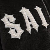 COPPER RIVET MOHAIR SAINTS EMBROIDERY FULL ZIP HOODIE MULTI COLORS