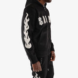 COPPER RIVET MOHAIR SAINTS EMBROIDERY FULL ZIP HOODIE MULTI COLORS
