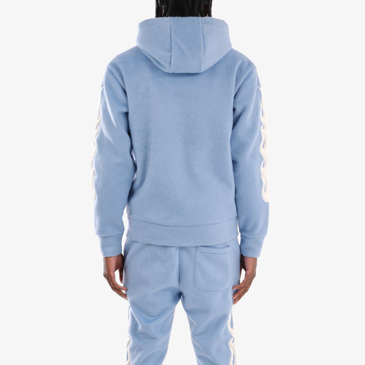 Copper Rivet Mohair Saints Embroidery Full Zip Hoodie Multi Colors
